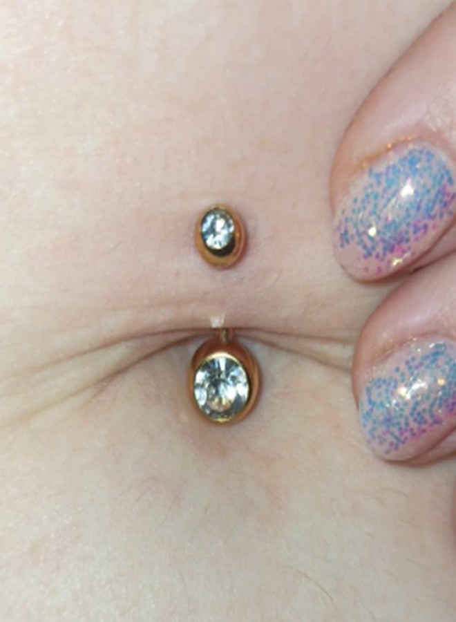 QWALIT حلقات سرة قصيرة من كواليت، 6 مم، مصنوعة من الفولاذ الجراحي، حلقات سرة قصيرة، 6 مم، حلقات سرة ذهبية على شكل قلب، ثقب السرة للنساء - Image 4